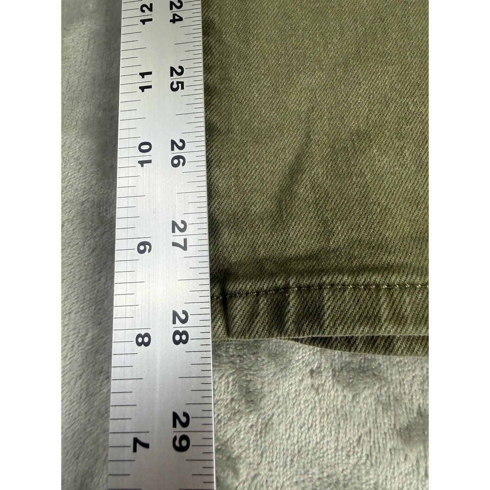 Universal Thread Olive Green Wide Leg Ankle Jeans Womens 14 High Rise Cropped - Picture 3 of 12